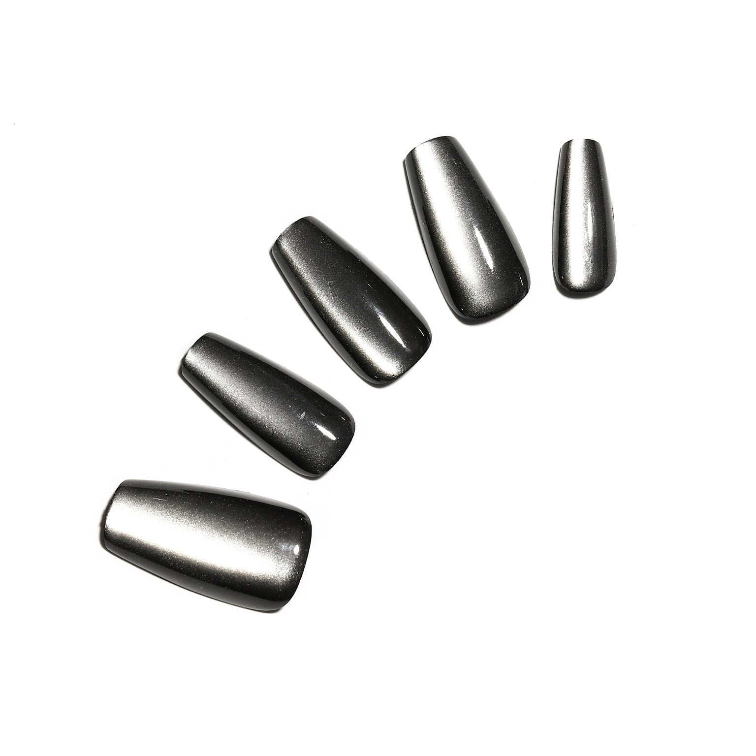 Wild Rock jet black medium coffin black press-on nails 30-piece PMMA acrylic set