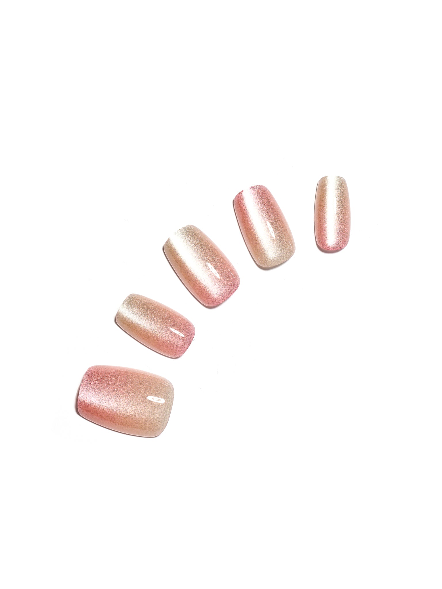 Peach Slush multicolor peach square press-on nails 30 piece set