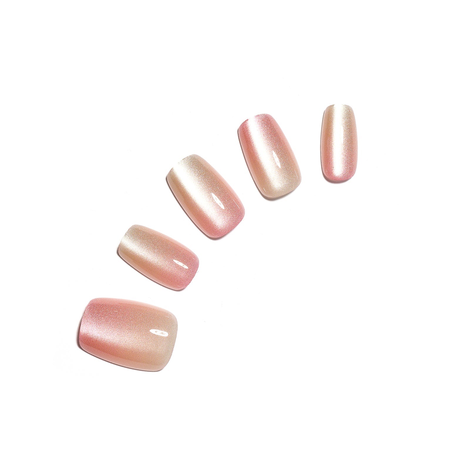 Peach Slush multicolor peach square press-on nails 30 piece set