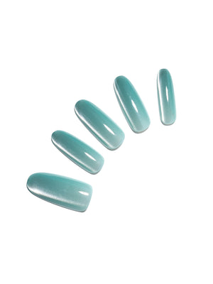 Glacier Teal long oval glacier teal press-on nails 30-piece PMMA acrylic set