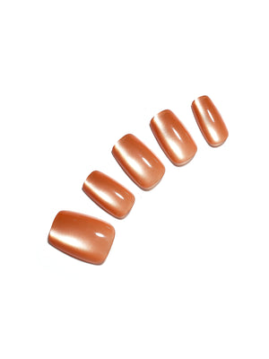 orange press on nails