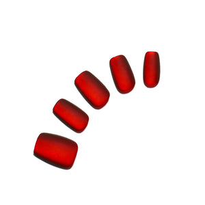Drama Queen matte red square press on nails 30 piece acrylic set