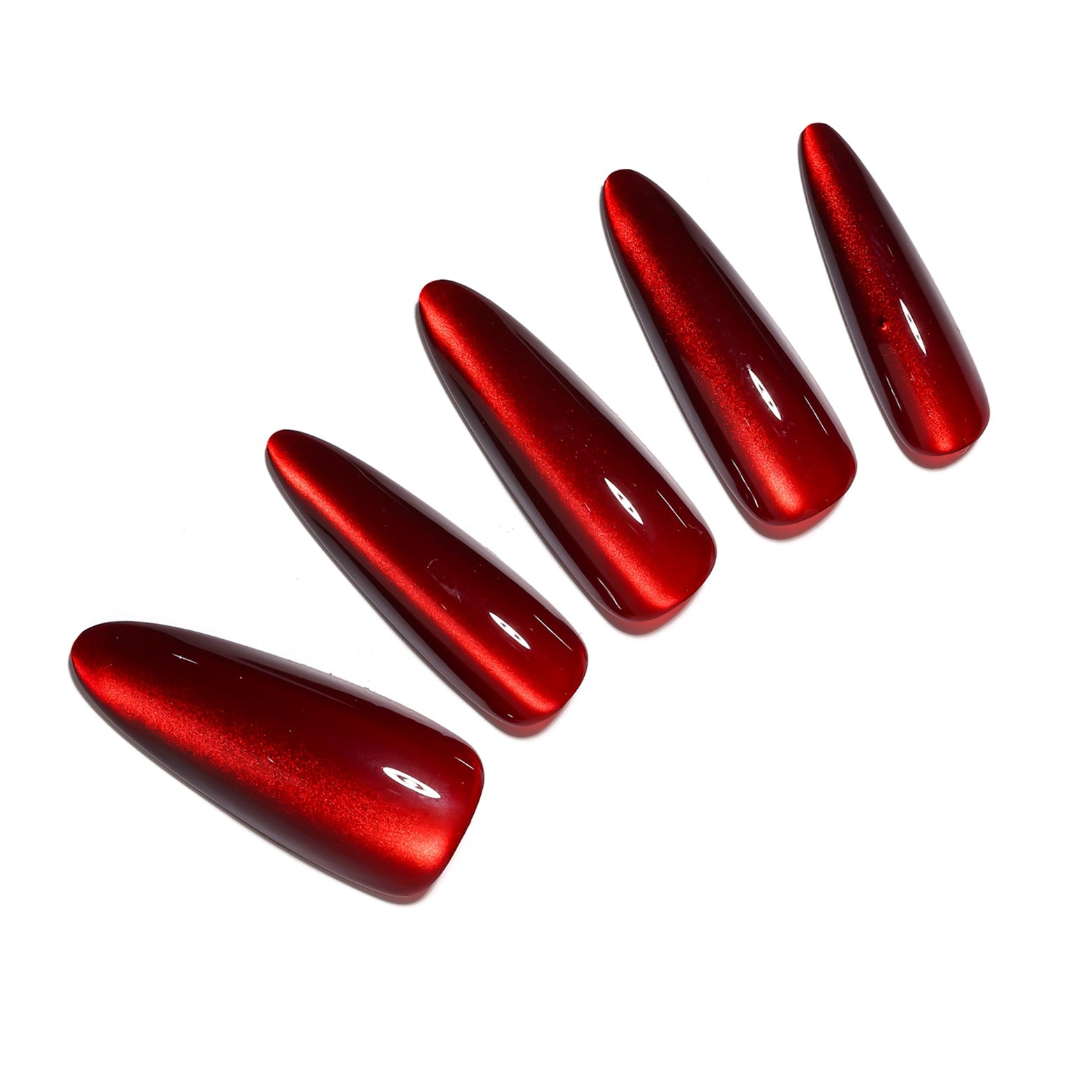 Ruby Rush classic ruby red almond press on nails 30 piece acrylic set