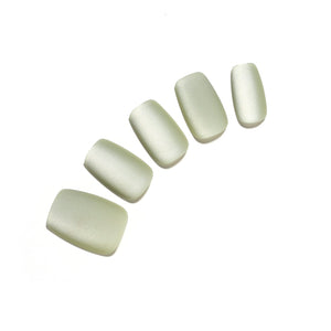 Mint matte square press-on nails, short square shape on white background