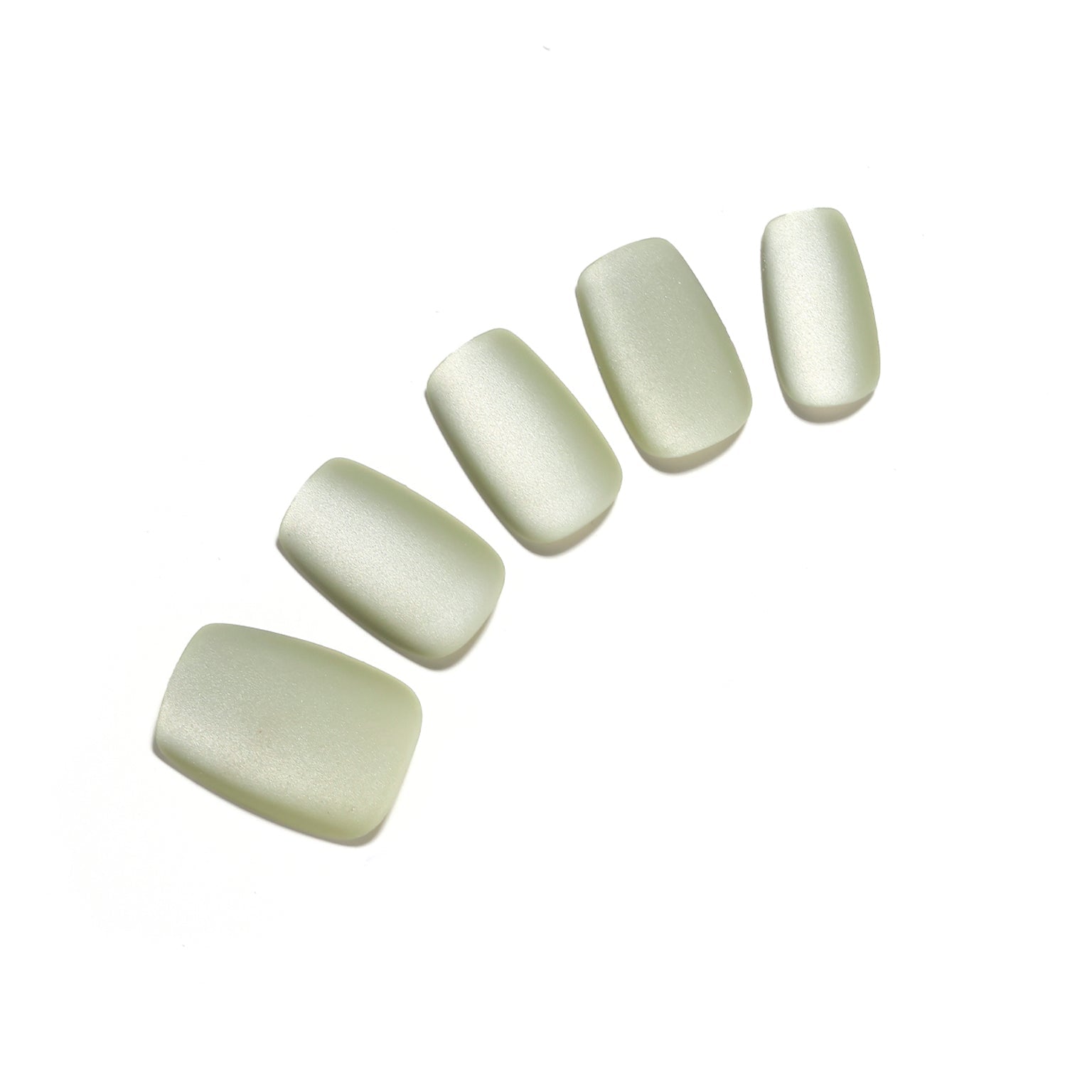 Mint Candy matte mint green press-on nails short square solid color 30-piece full-design set