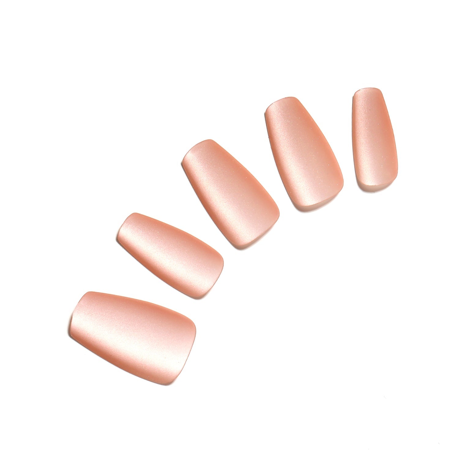 Peach Kiss long coffin peach nude press-on nails 30-piece PMMA acrylic set