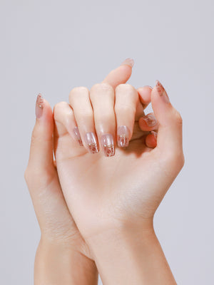 leopard pattern nude french tip press on nails