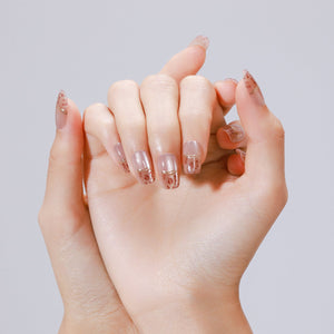leopard pattern nude french tip press on nails
