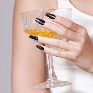 black coffin shape press on nails