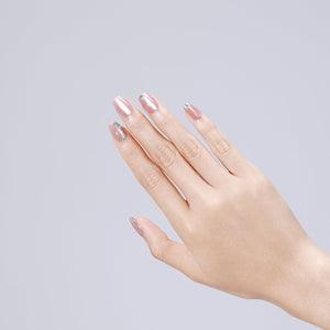 Multicolor metallic press on nails with mirror-shine chrome finish