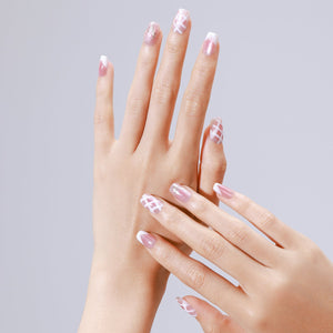 Blush pink press on nails with glossy acrylic finish – Doll Cheeks by PressPressBeauty