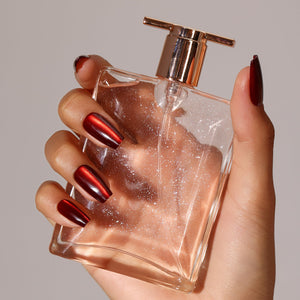 red coffin shape press on nails
