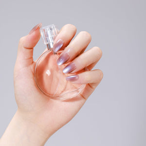 PMMA acrylic long oval violet sand press-on nails
