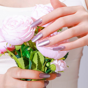 purple oval nails