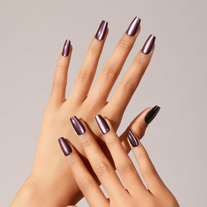 purple coffin shape press on nails