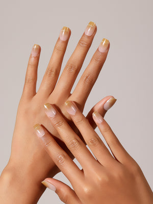 yellow ombre press on nails