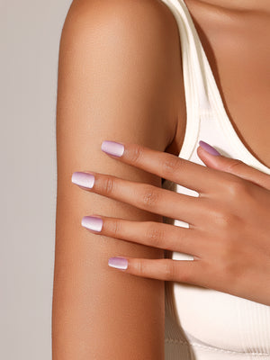 Purple matte square press-on nails, soft solid color acrylic tips