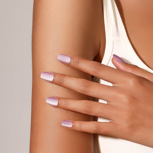 Purple matte square press-on nails, soft solid color acrylic tips