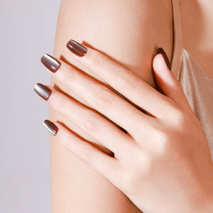 brown press on nails