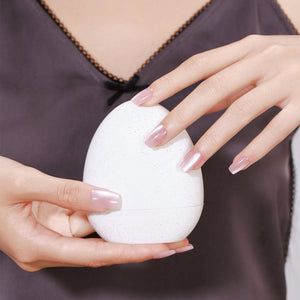 Peach Candy short square peach nude press-on nails with salon-grade gel shine