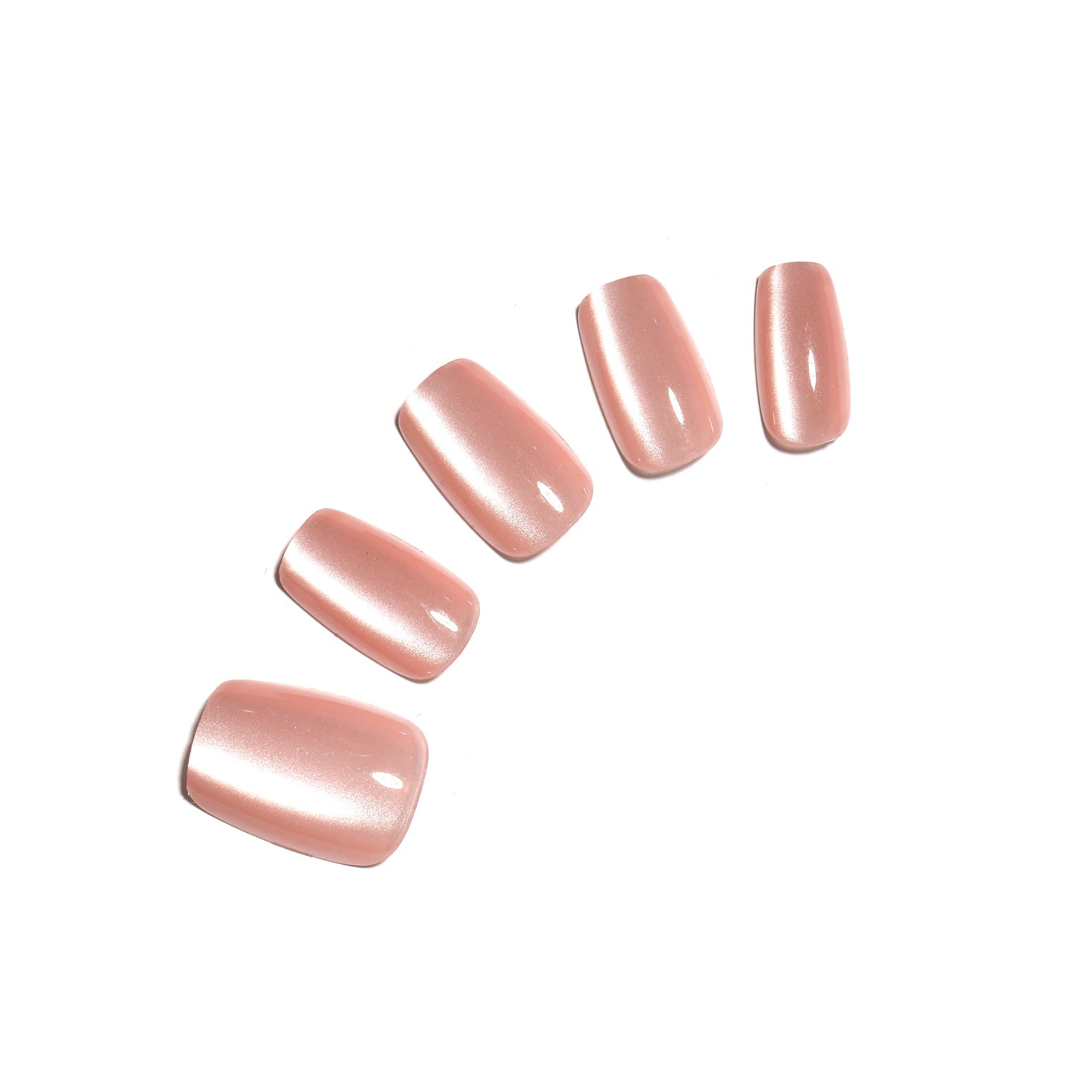 Peach Candy short square peach pink acrylic press-on nails 30-piece set