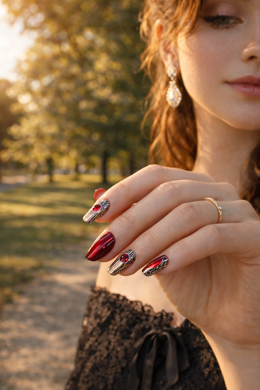 red square daily press on nails acrylic salon gel nails