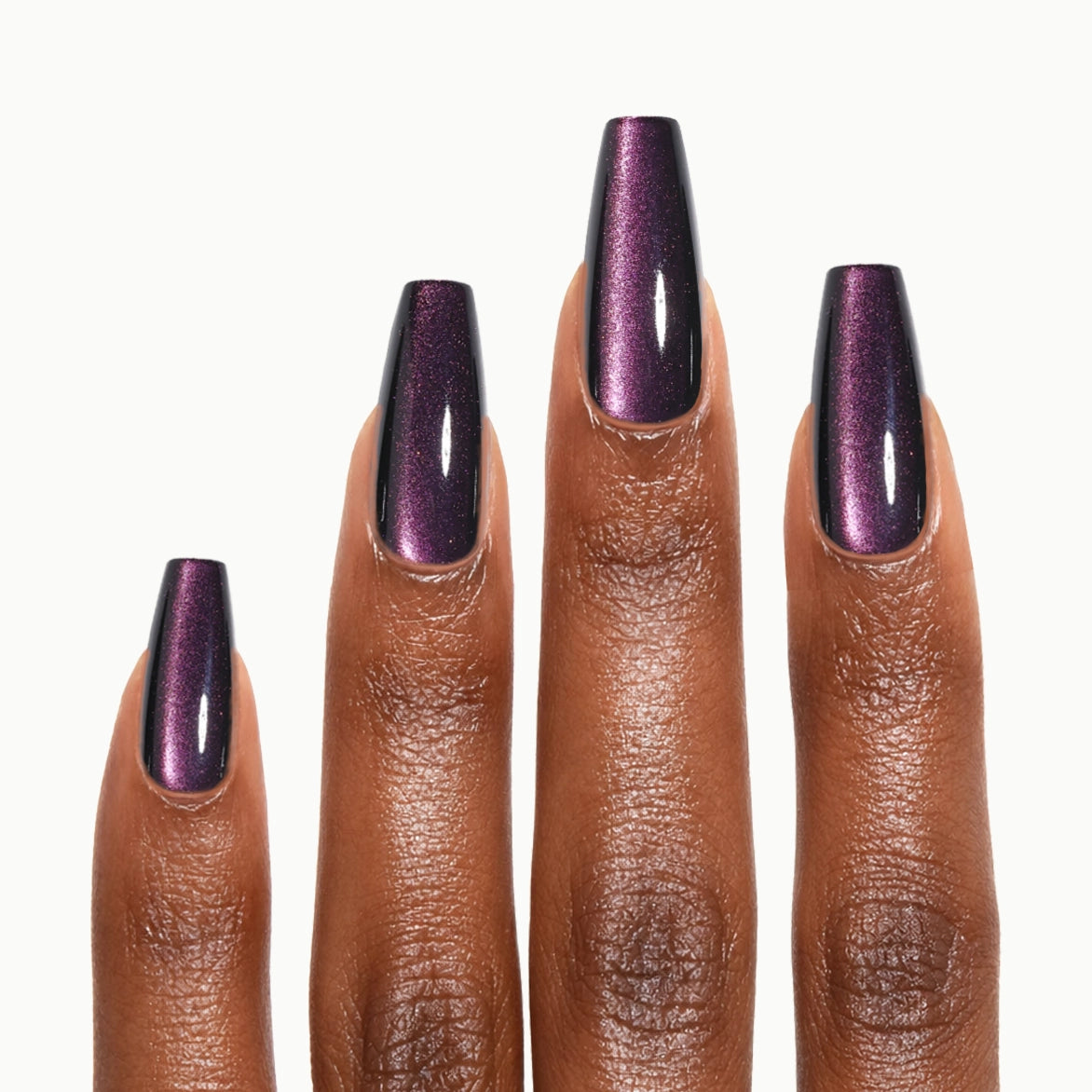 Eggplant – Dark Purple Long Coffin Press On Nails