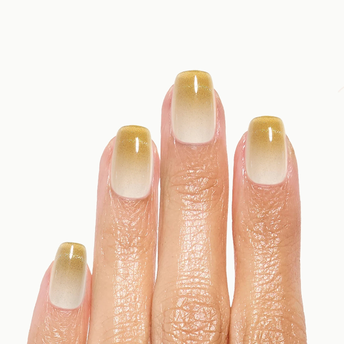 Champagne Drip – Square Gold Ombre Press-On Nails