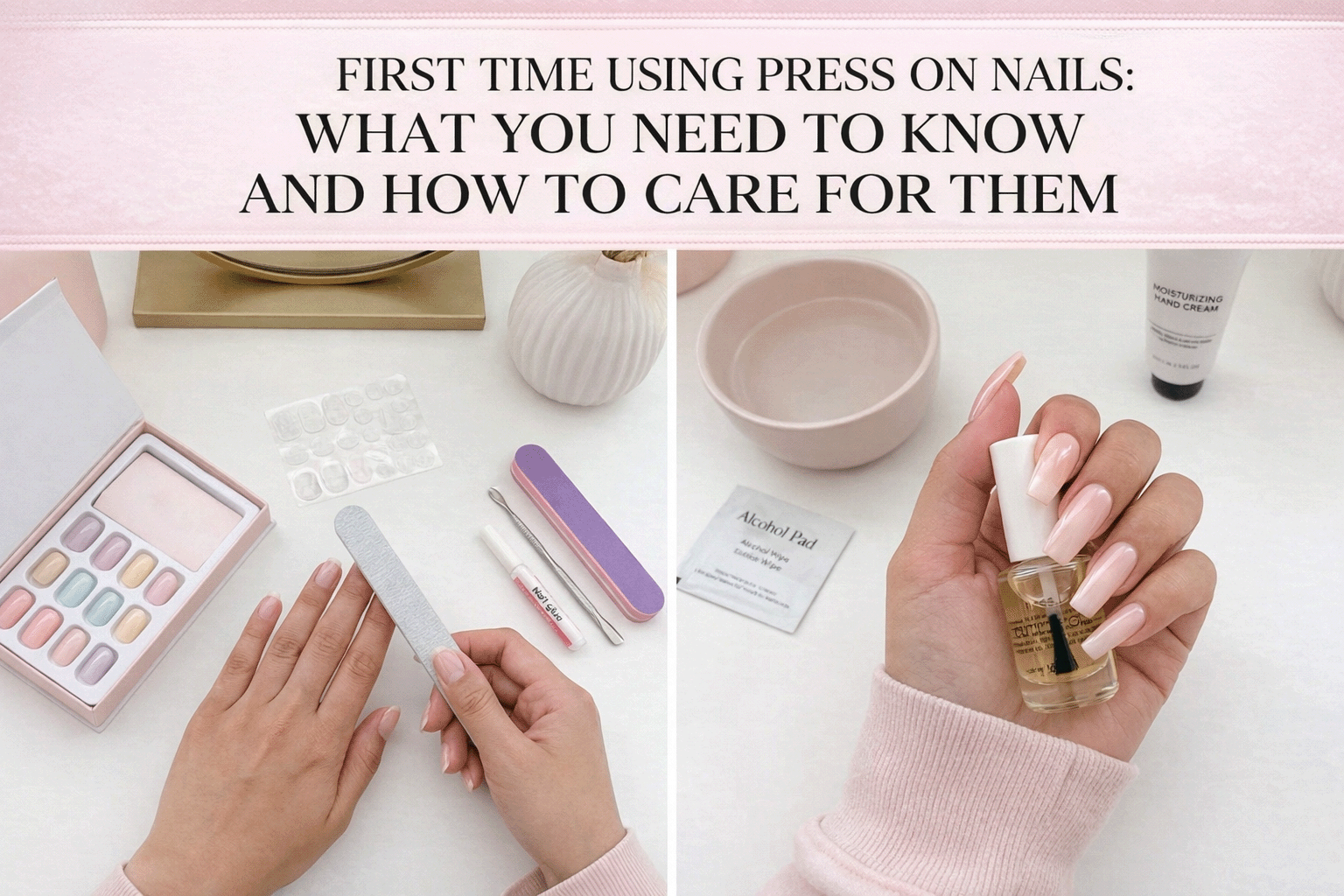 First Time Use Image Tutorial First Time Using Press On Nails What You Need To Know And How To Care ...