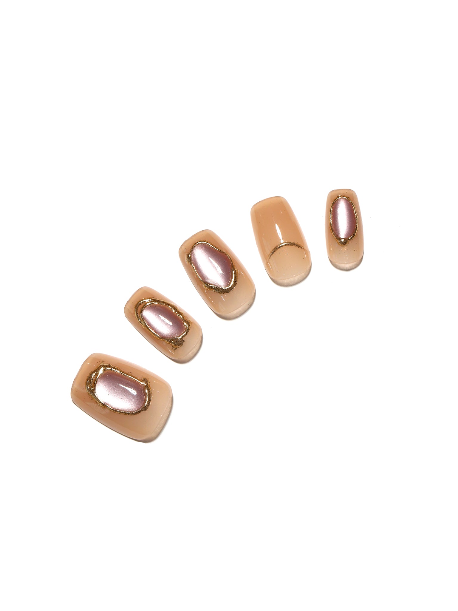 Purple Quartz short square press-on nails soft pink base with subtle luminous sheen 30 piece set