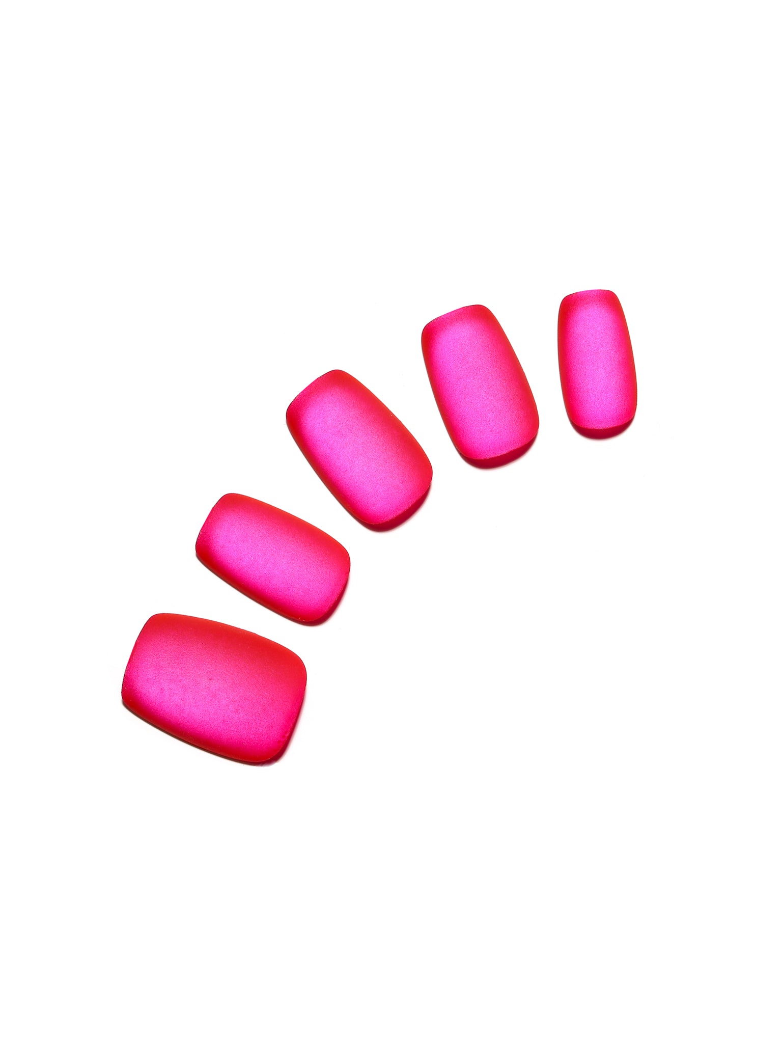 Rose pink matte square press-on nails with velvety finish