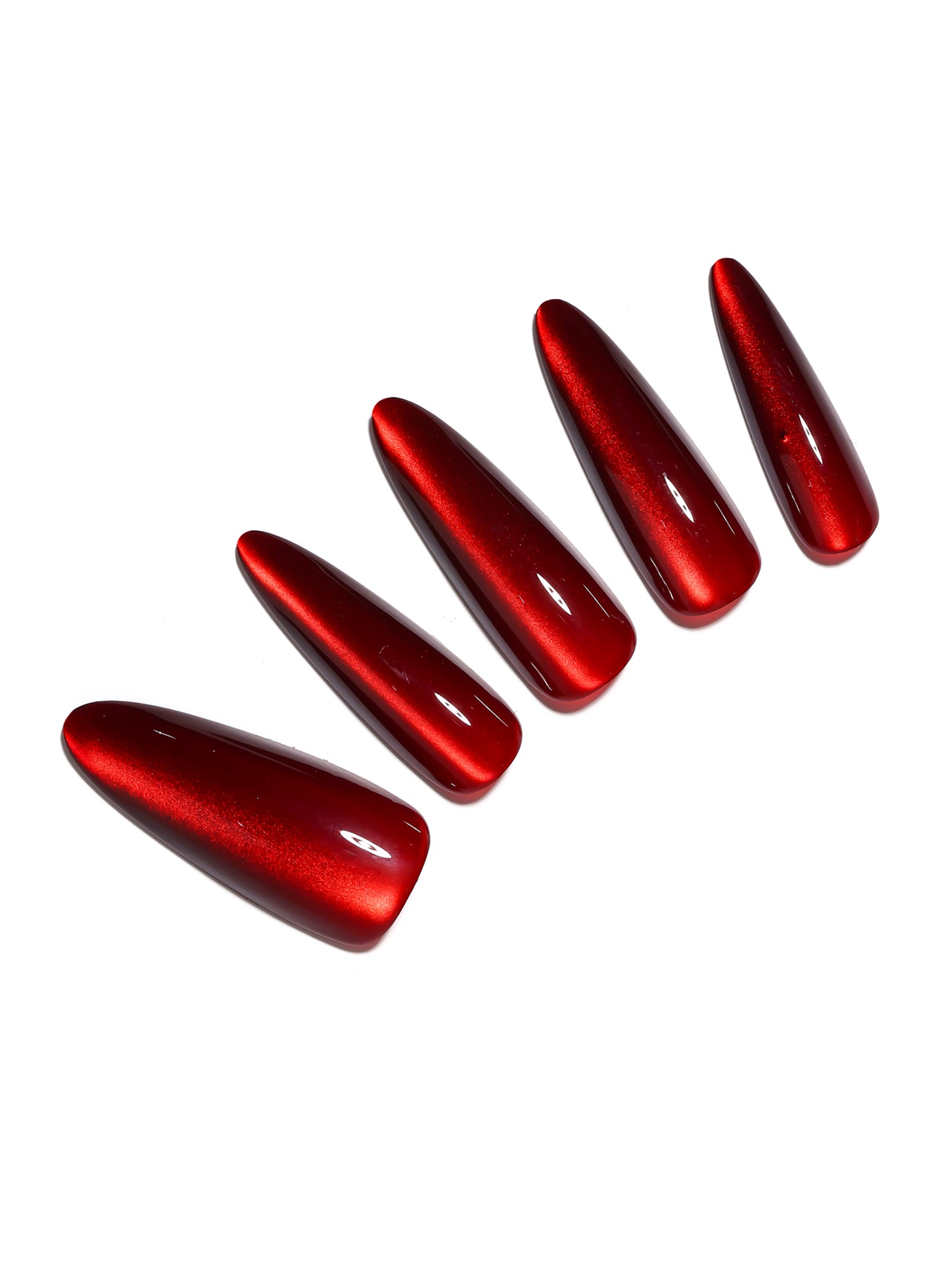 red long stiletto shape press on nails
