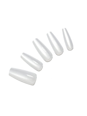 white long coffin press on nails