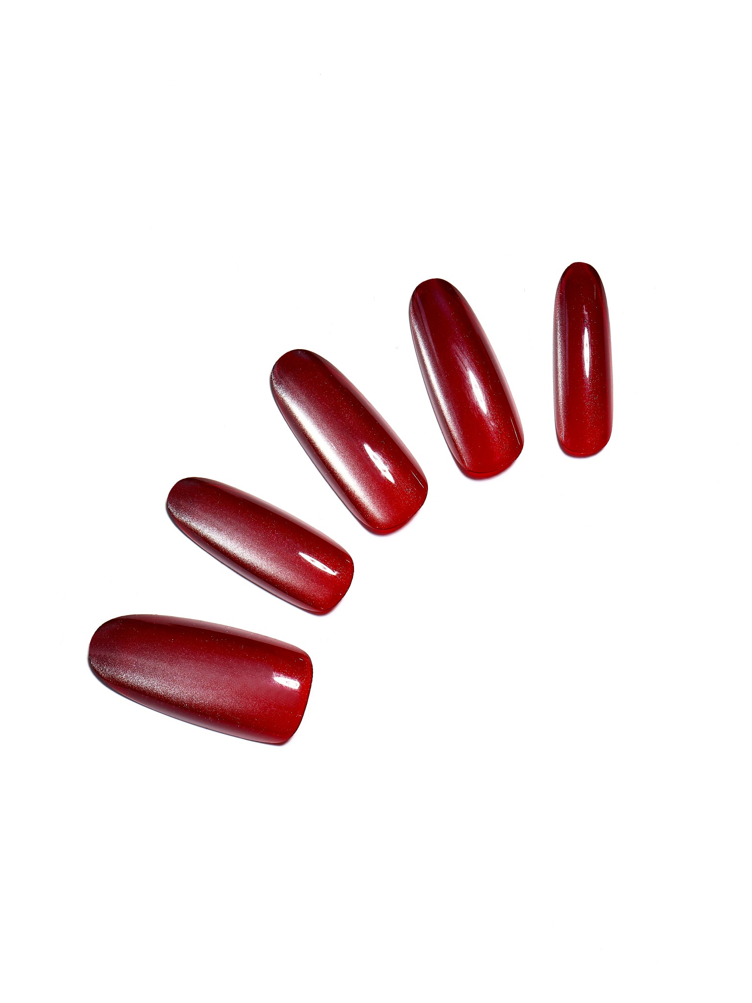 Red Velvet deep red oval press on nails 30 piece acrylic set