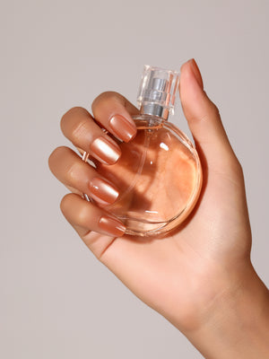 orange press on nails