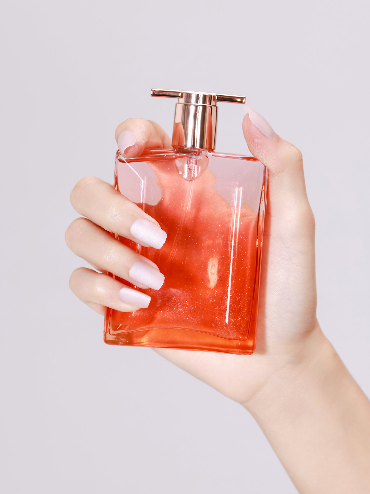 Neutral matte square press-on nails, solid nude shade