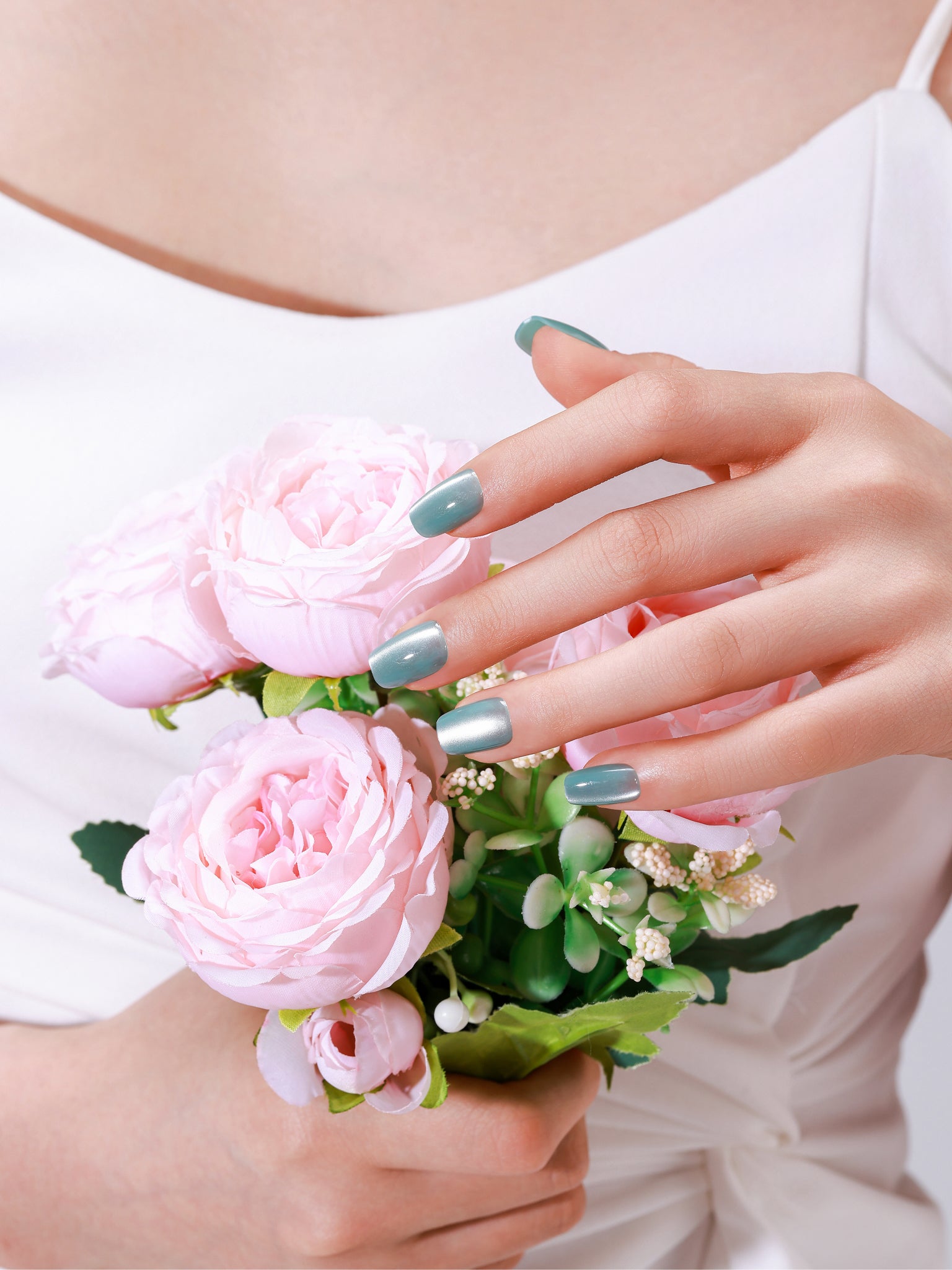 baby blue press on nails