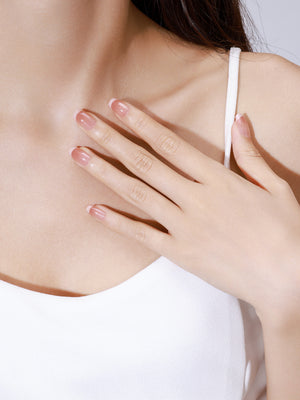 Nude Illusion nude press-on nail set showing multiple nail sizes for custom fit