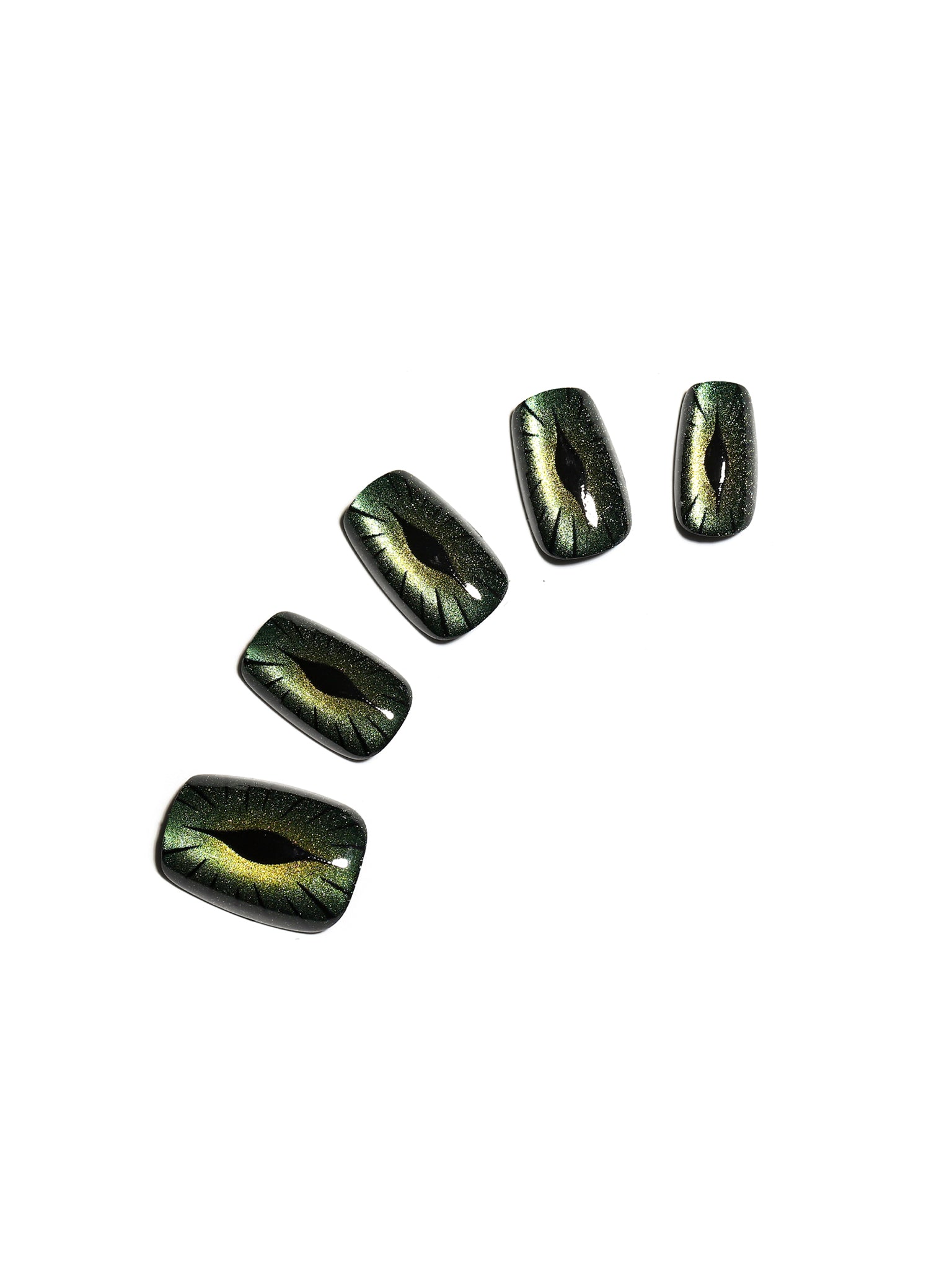 Evil Eyes short square evil eye press-on nails with blue and white eye nail art