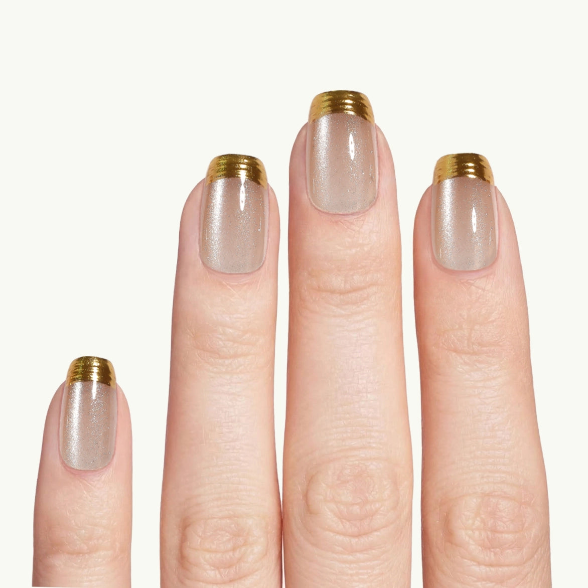 Gold Rush – Gold French Tip Square Press On Nails