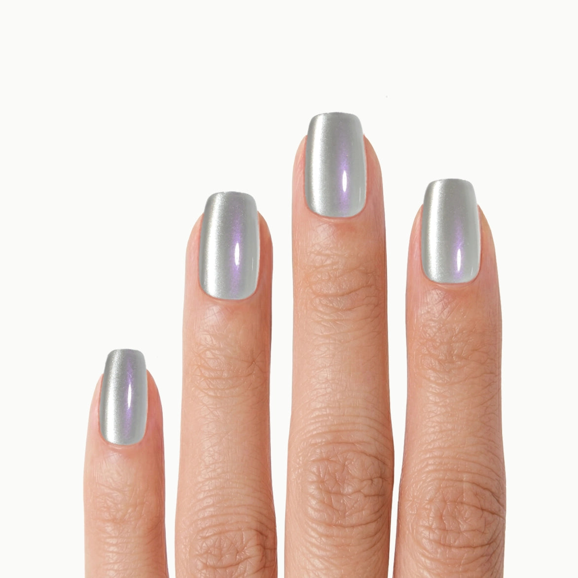 Lavender Chrome – Square Lavender Pearl Chrome Press On Nails