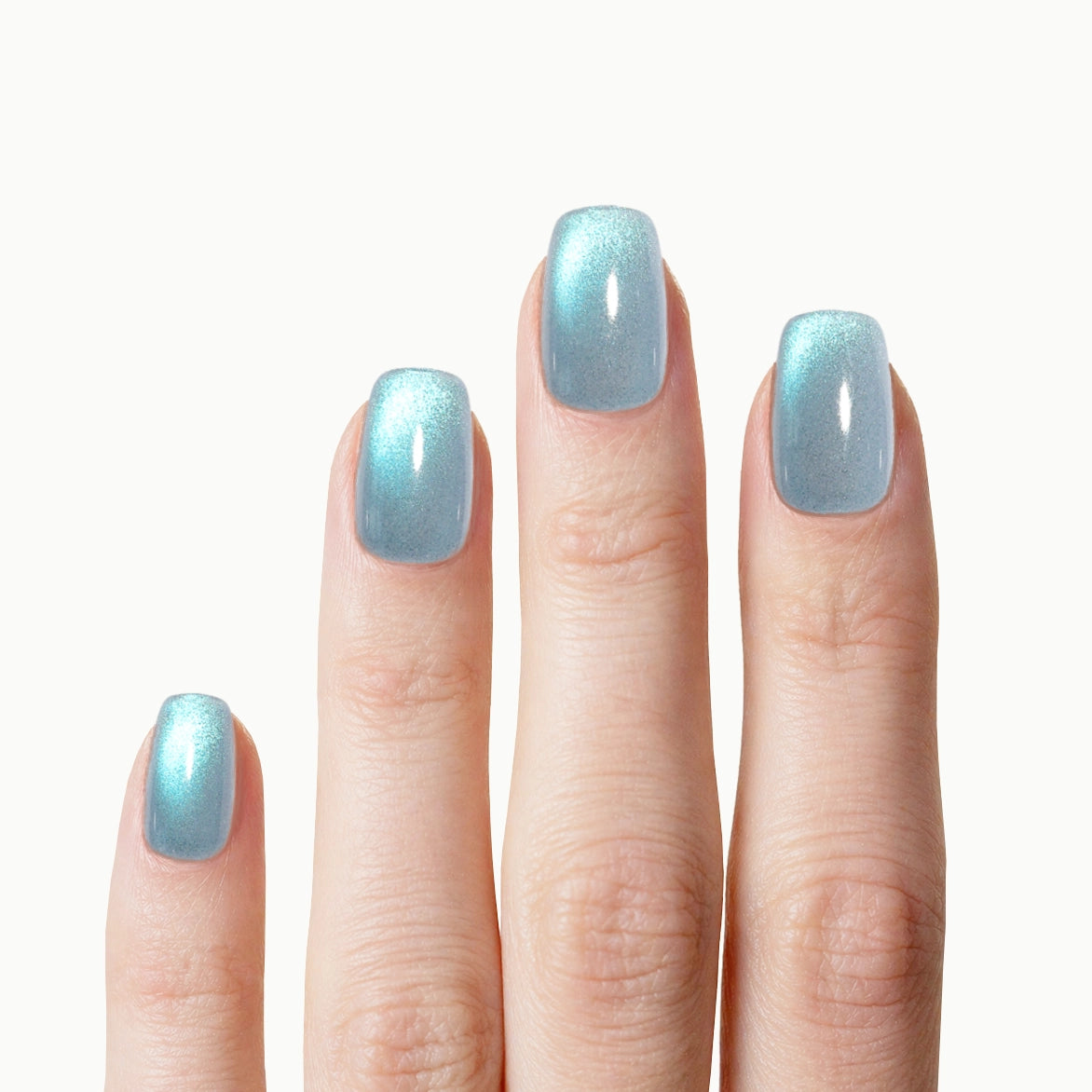 Dragon Eyes – Square Icy Teal Press-On Nails