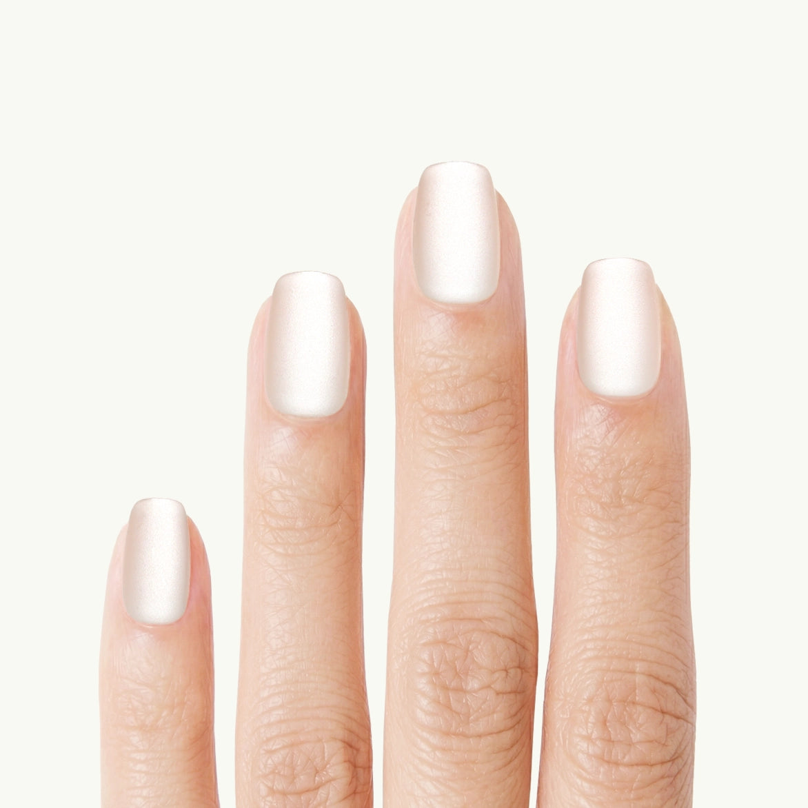 Snow Silk – Square White Press-On Nails