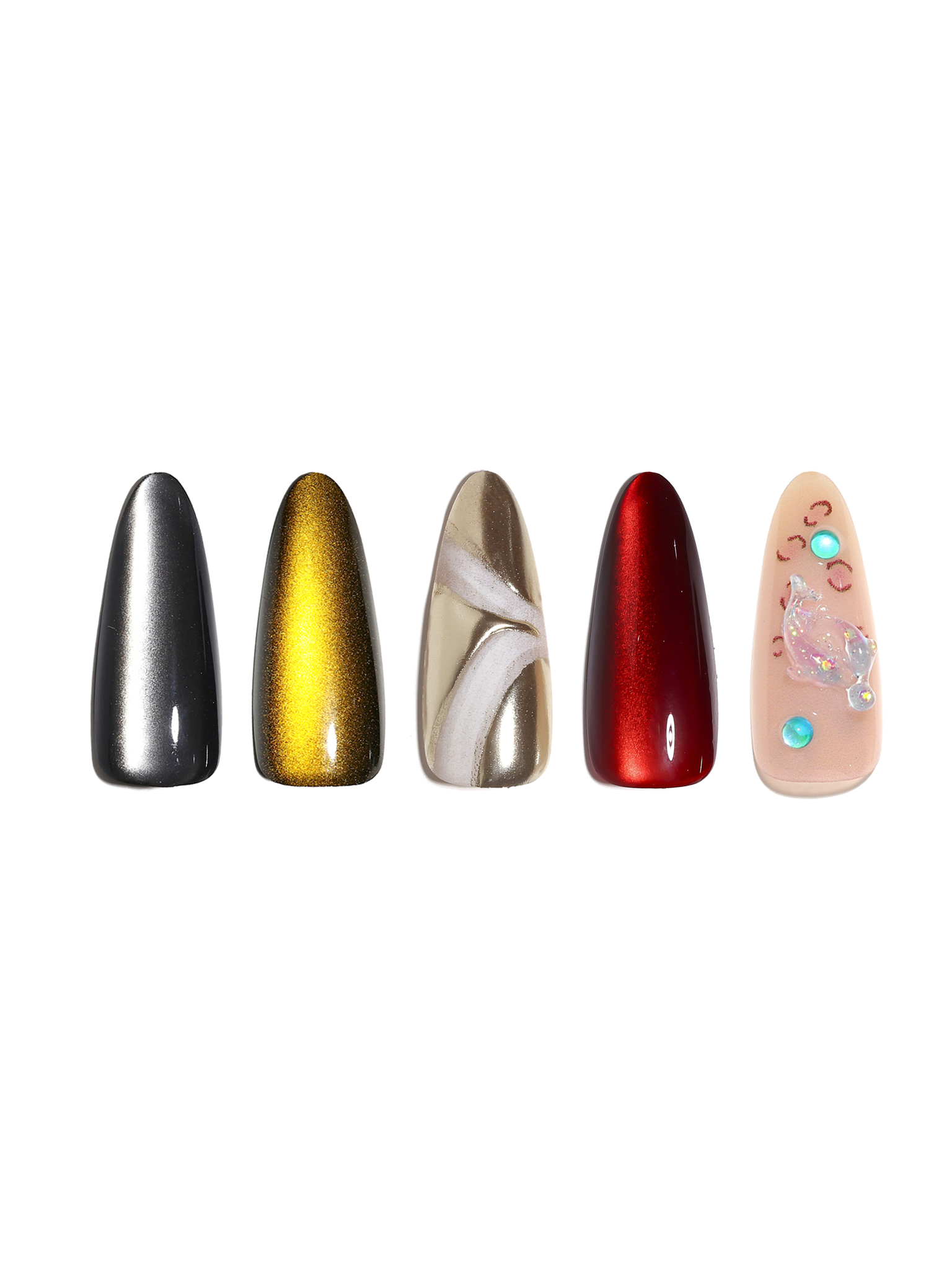 Stiletto Press-On Nail Bundle – 5 Sets (150 Nails)